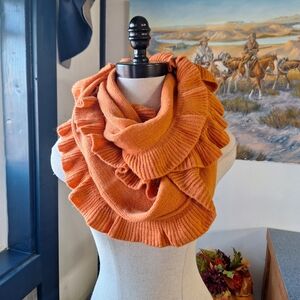 Top It Off Ruffled Knit 3-In-One Ruffled Unity Wrap/Scarf,  NWT